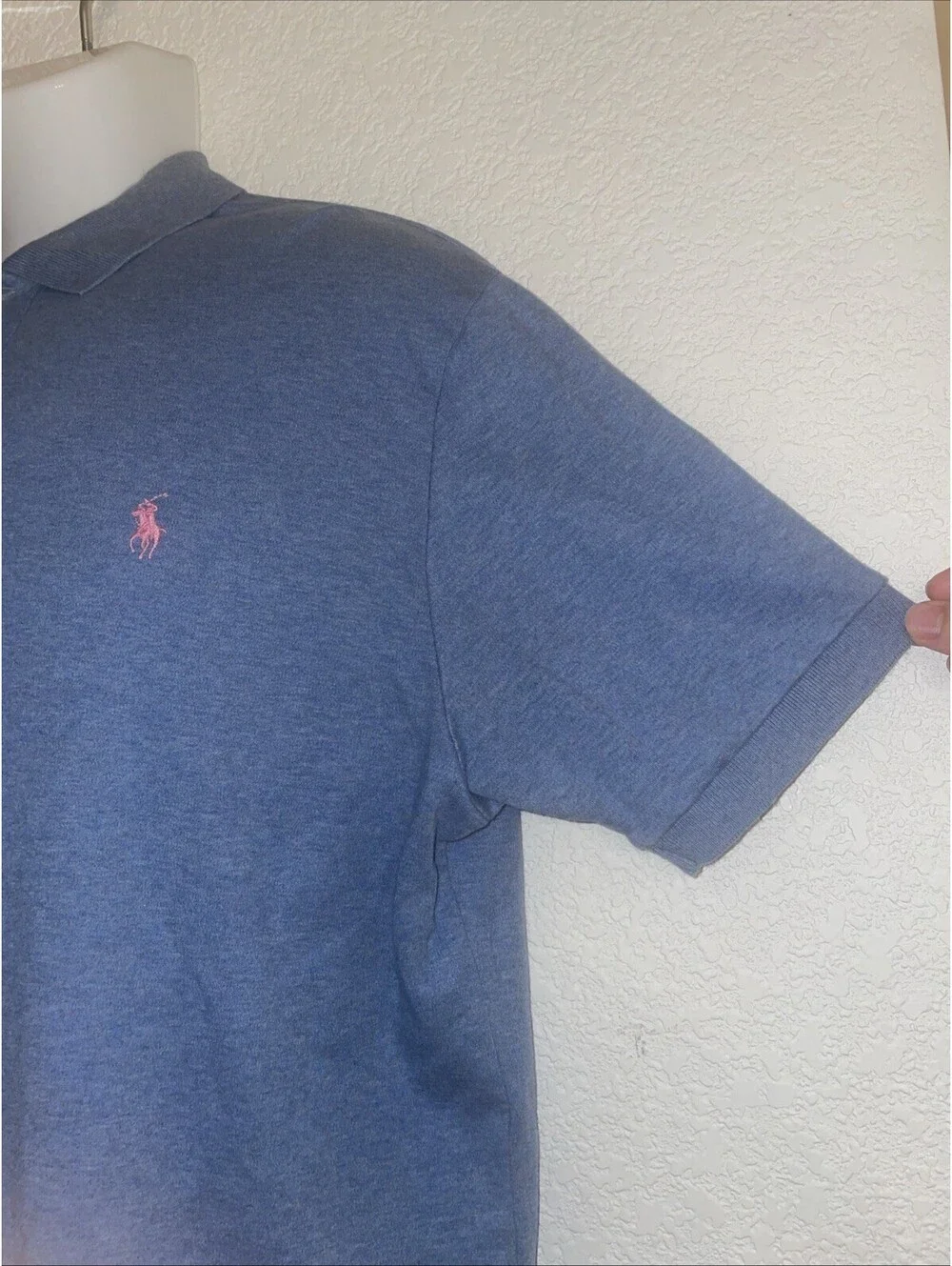Polo by Ralph Lauren Shirt Mens Large Blue Casual Short Sleeve Pink Pony Soft